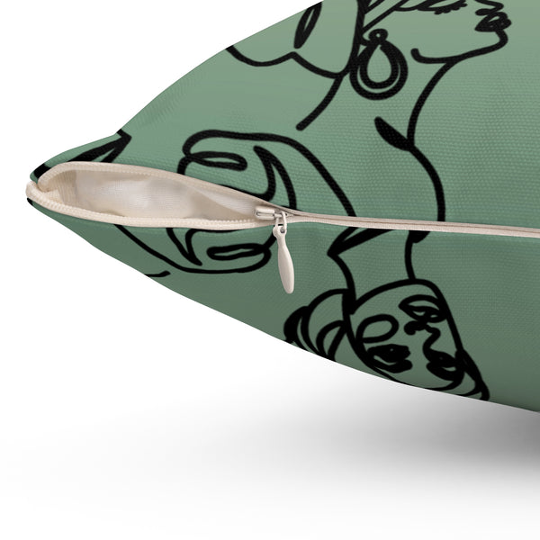 Decorative Pillow - Elegant Line Drawing Print