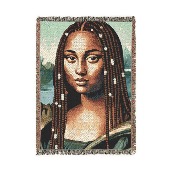 Black Mona Lisa Woven Blanket/Wall Tapestry