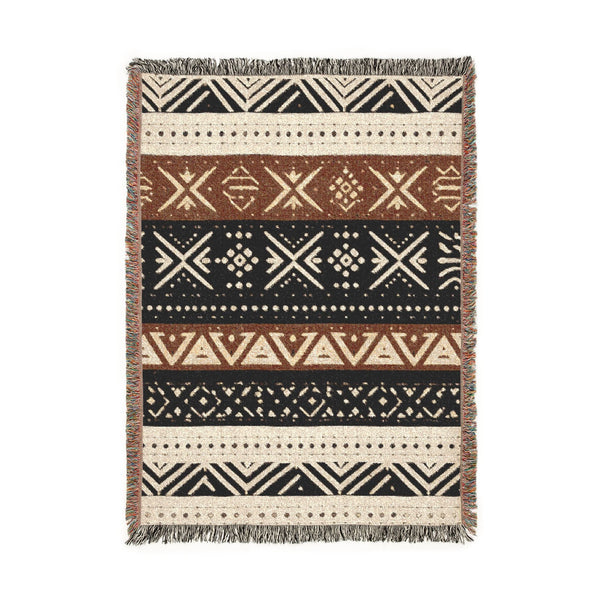 Mudcloth Print Woven Blanket/Throw
