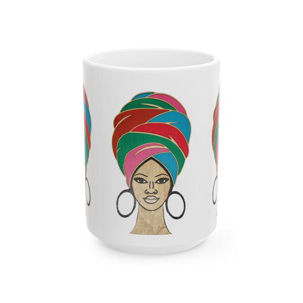 Ceramic Mug - Colorful Headwrap Design