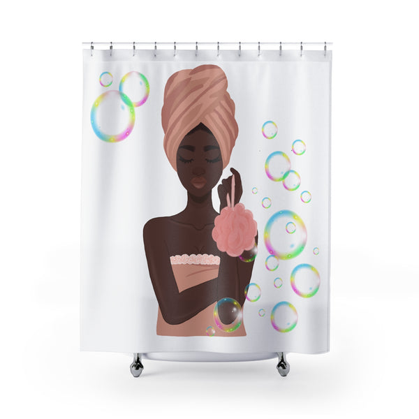 Relaxing Spa Shower Curtain,Bubble Bath Vibe, Home Spa Essentials, Fun Bathroom Accent