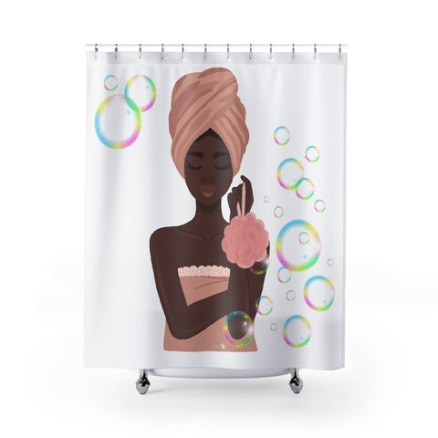 Relaxing Spa Shower Curtain,Bubble Bath Vibe, Home Spa Essentials, Fun Bathroom Accent