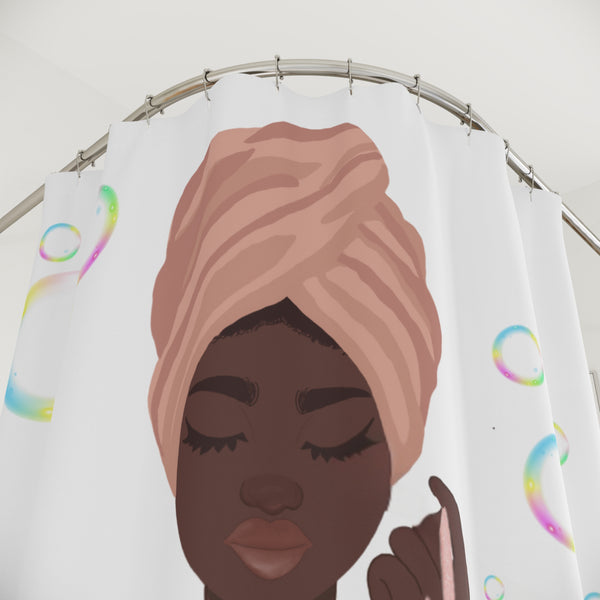 Relaxing Spa Shower Curtain,Bubble Bath Vibe, Home Spa Essentials, Fun Bathroom Accent