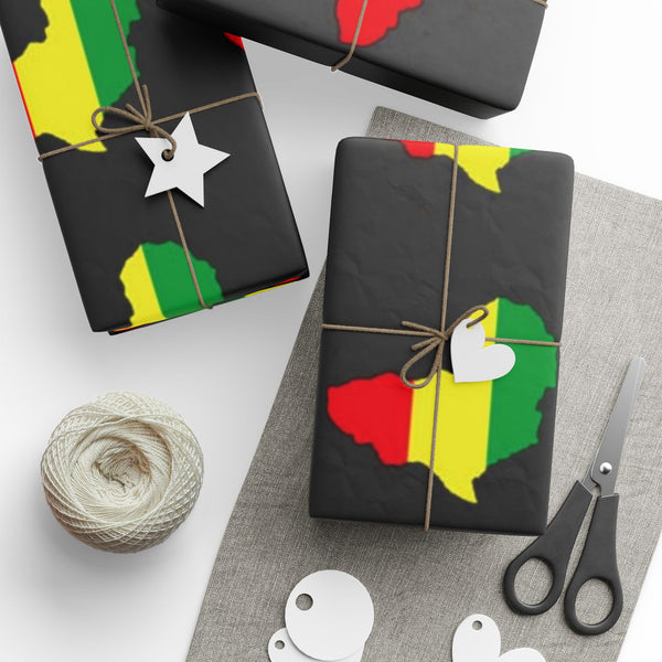 Cultural Pride Wrapping Paper - Vibrant African Map Print