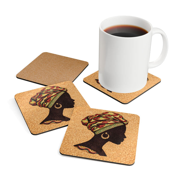 African Headwrap Coasters (4-Pack)