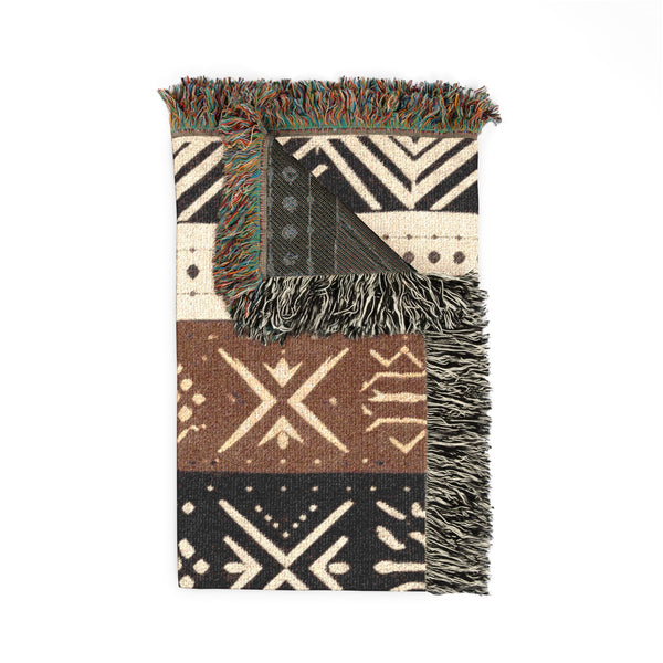 Mudcloth Print Woven Blanket/Throw