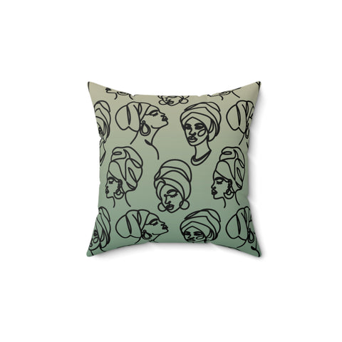 Decorative Pillow - Elegant Line Drawing Print