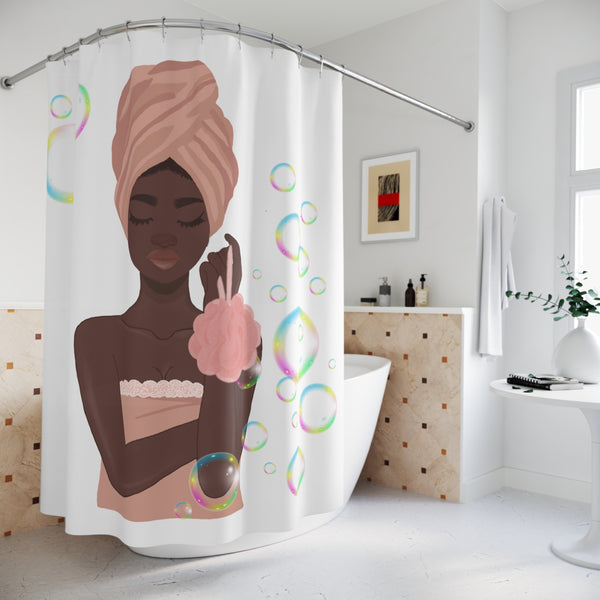 Relaxing Spa Shower Curtain,Bubble Bath Vibe, Home Spa Essentials, Fun Bathroom Accent