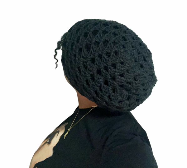 Black Crochet Beanie