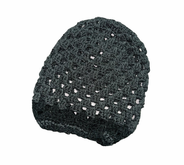 Black Crochet Beanie
