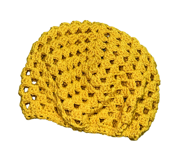 Yellow Crochet Beanie