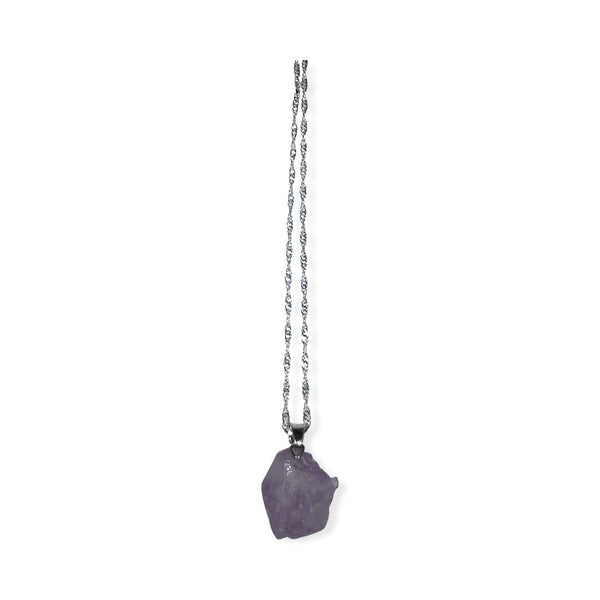 Amethyst crystal pendant w/ necklace
