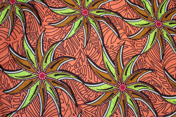 PEACH African Print Headwrap