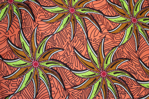 PEACH African Print Headwrap